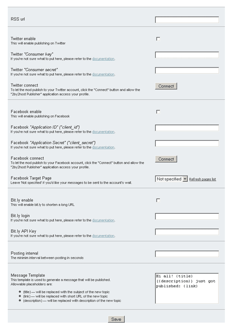 Facebook Twitter Mod screenshot Facebook Twitter Mod for phpBB screenshot